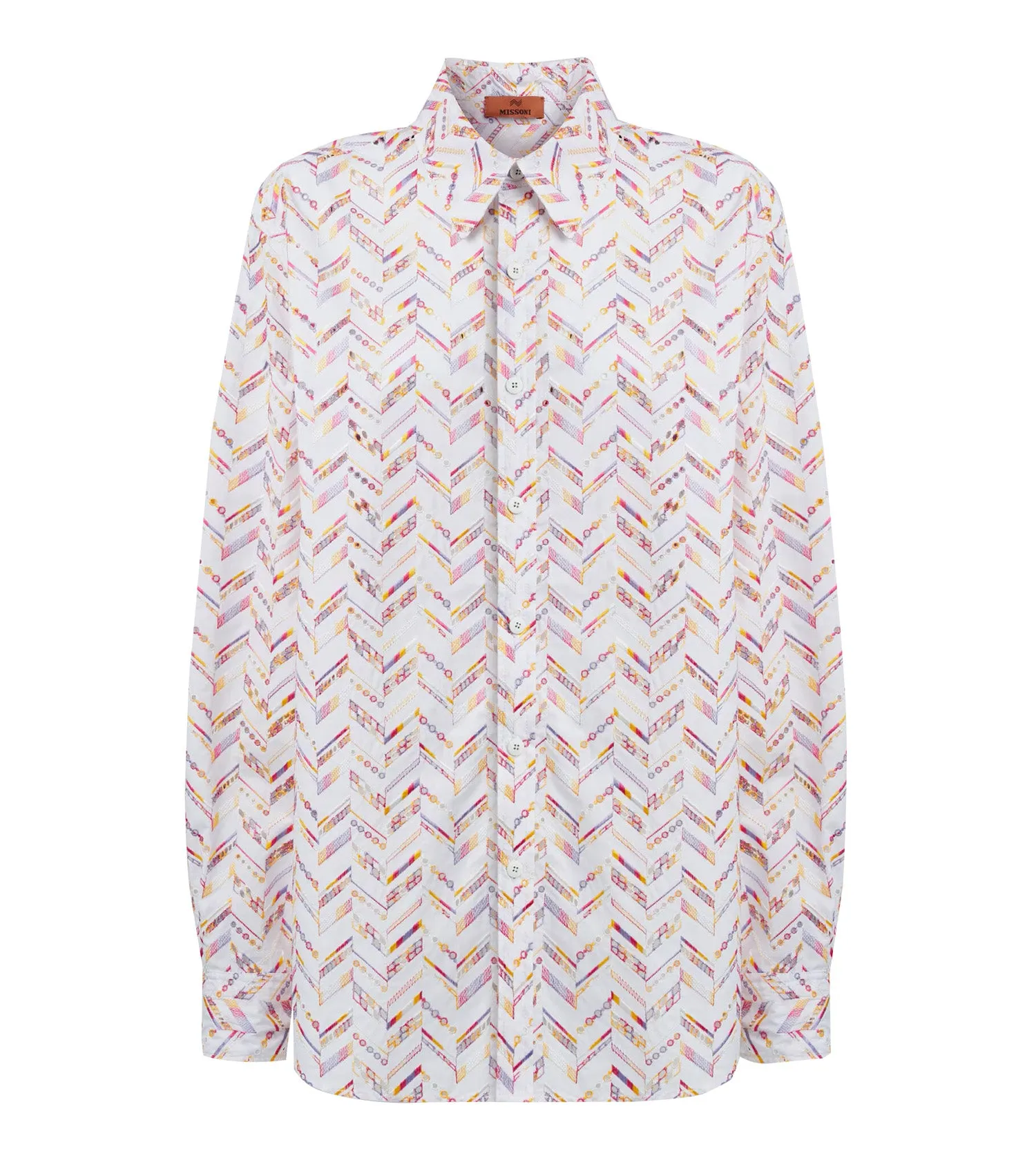 MISSONI Eyelet Embroidery Long Sleeve Shirt