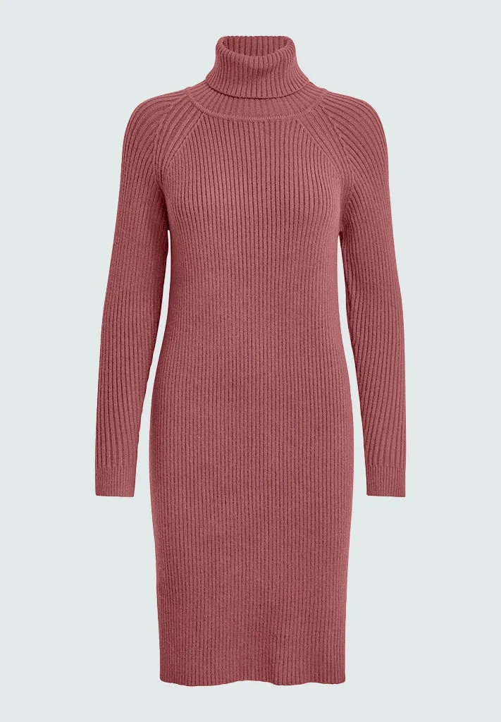 MSAva Knit Turtleneck Dress - Rose Melange