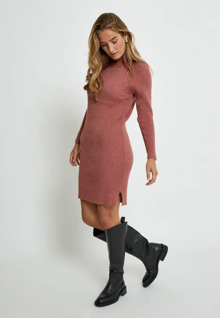 MSAva Knit Turtleneck Dress - Rose Melange