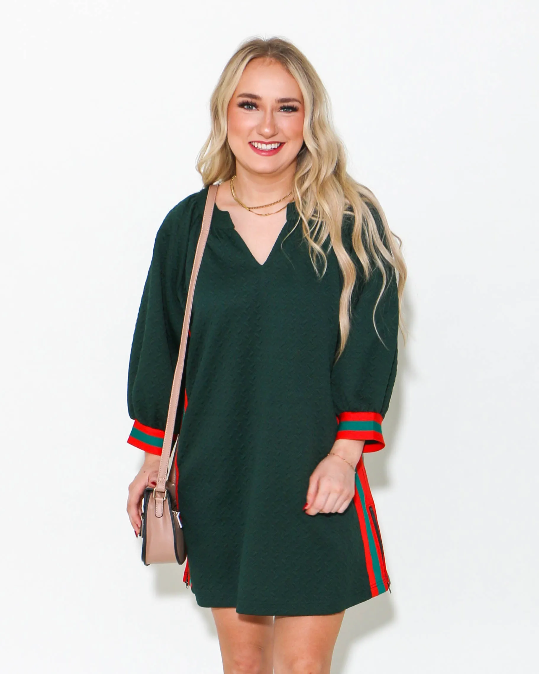 Multicolor Side Striped Pullover Mini Dress