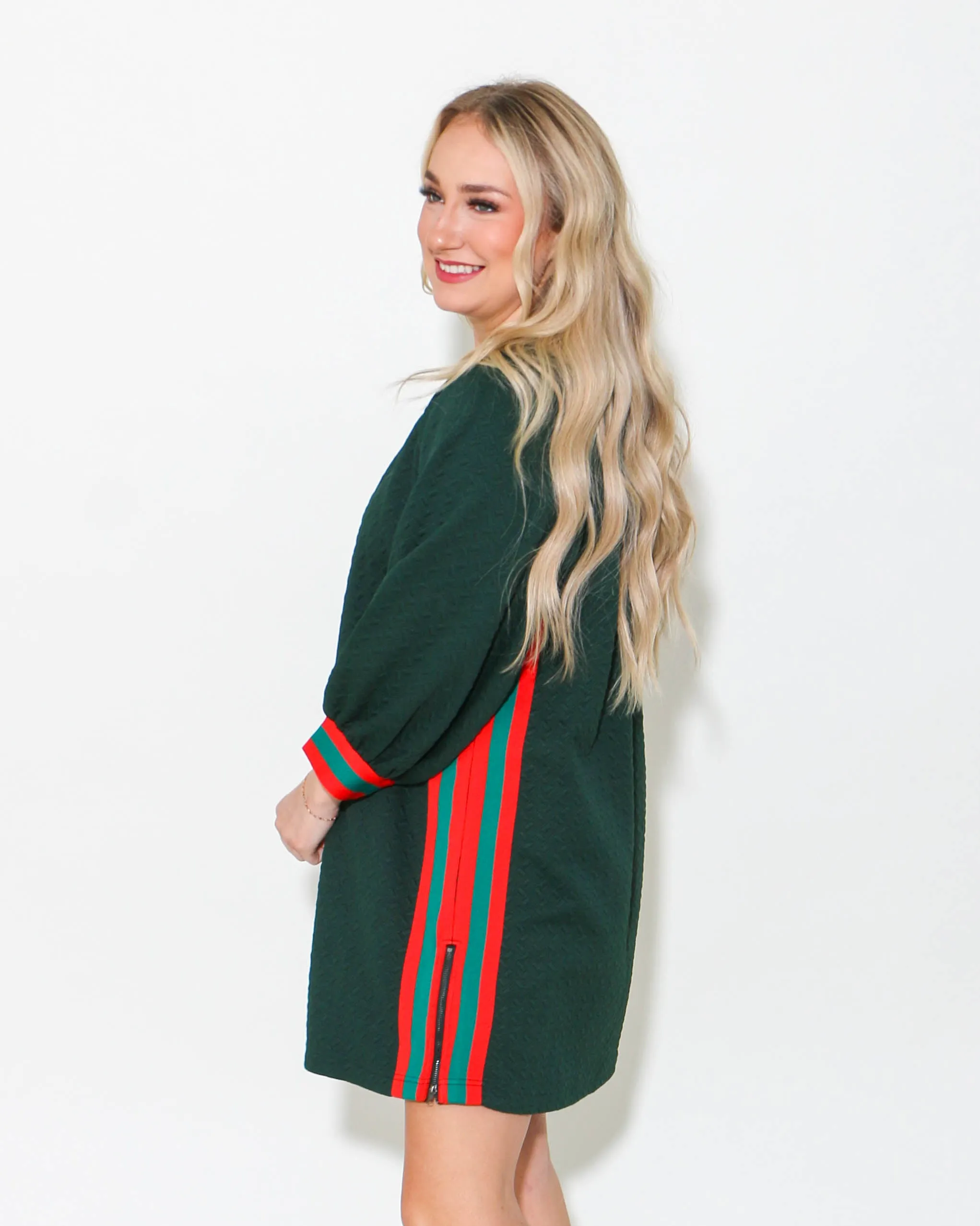 Multicolor Side Striped Pullover Mini Dress