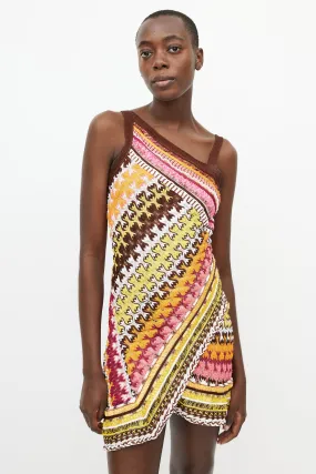 Multicolour Knit Asymmetrical Dress