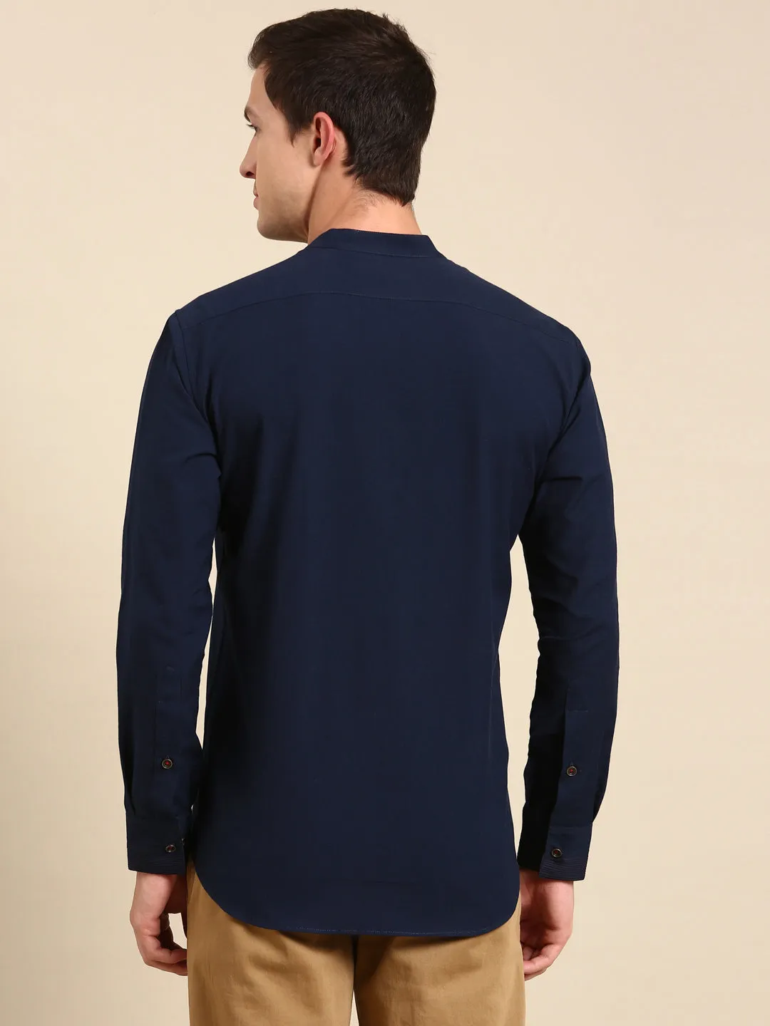 Navy blue Malai Cotton Shirt - MM0853