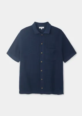 Navy Waffle Knit Polo