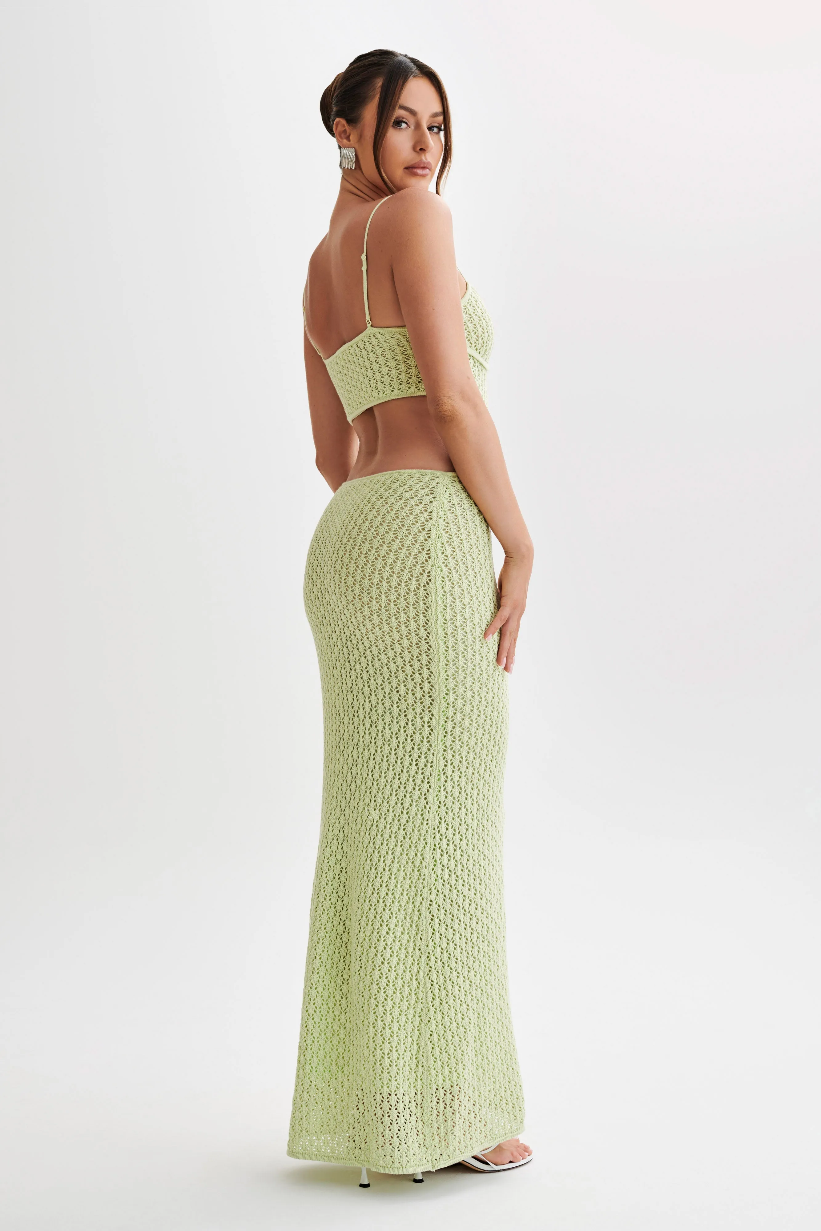 Nerida Knit Cut Out Maxi Dress - Seafoam Green