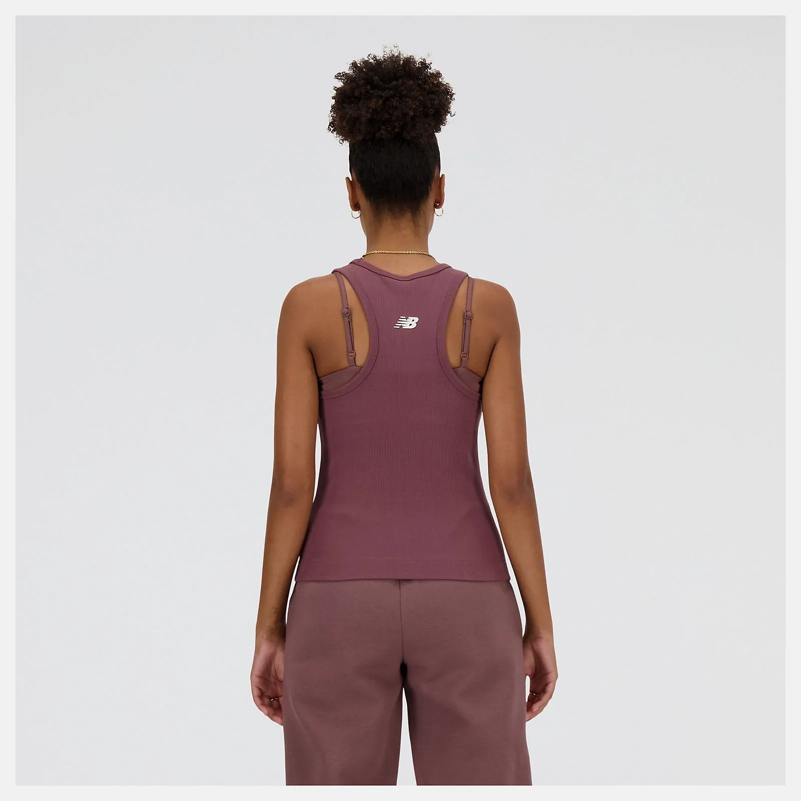 New Balance Women's Linear Heritage Rib Knit Racer Tank