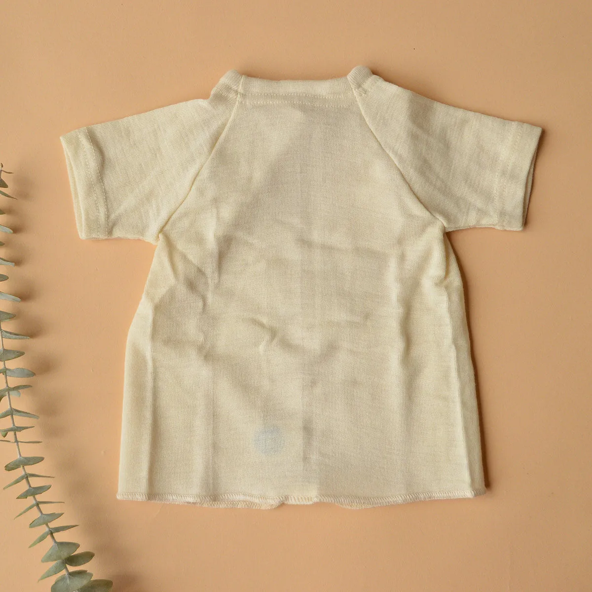 Newborn Baby Organic Merino Wrap Gown - Short Sleeve (0-12m)