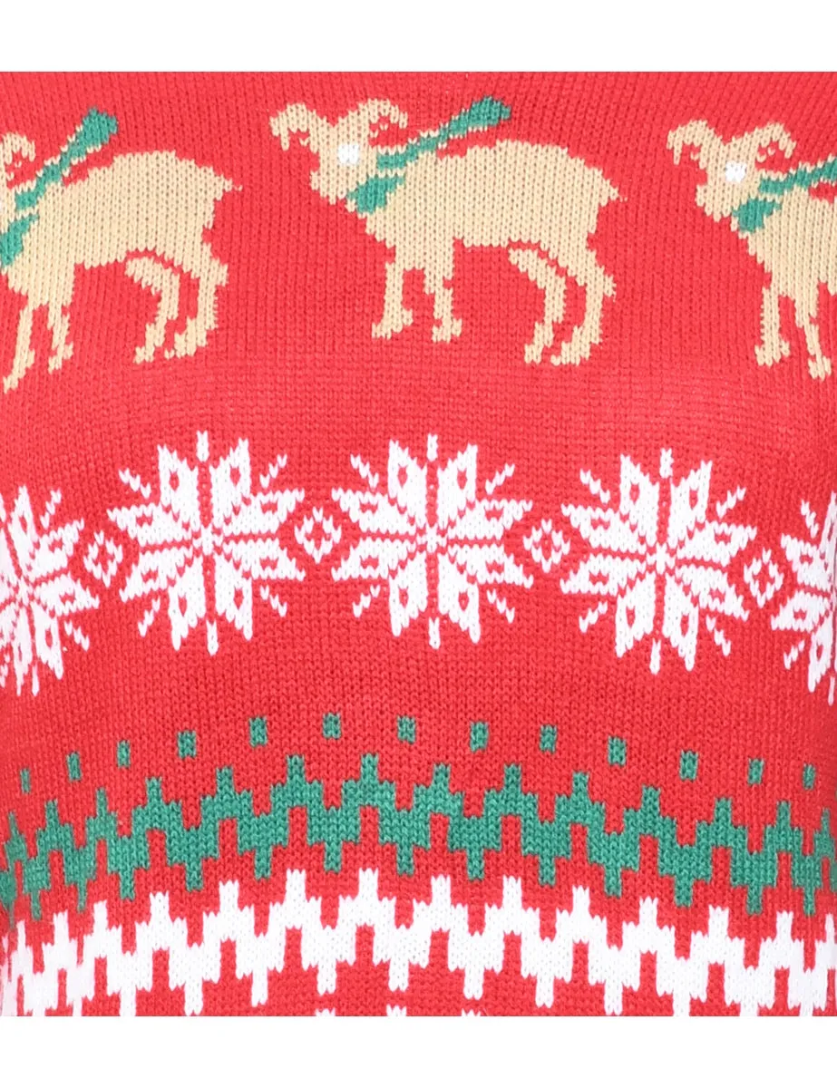 Nordic Print Christmas Jumper - M