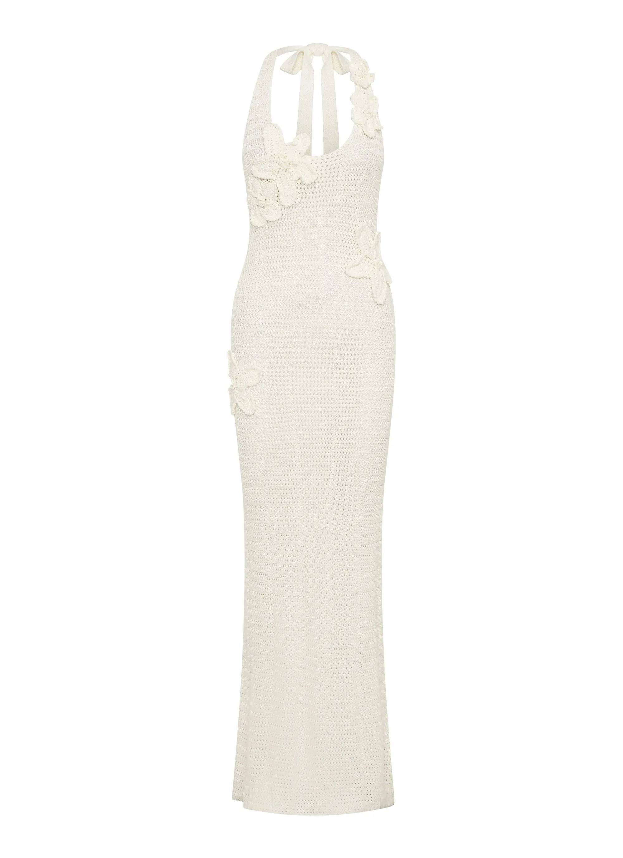 Novalee Flower Crochet Maxi Dress - Ivory