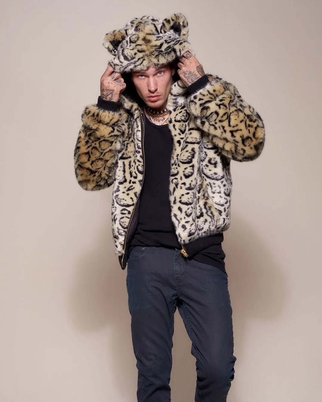 Ocelot Luxe Classic  Faux Fur Bomber Jacket | Men's