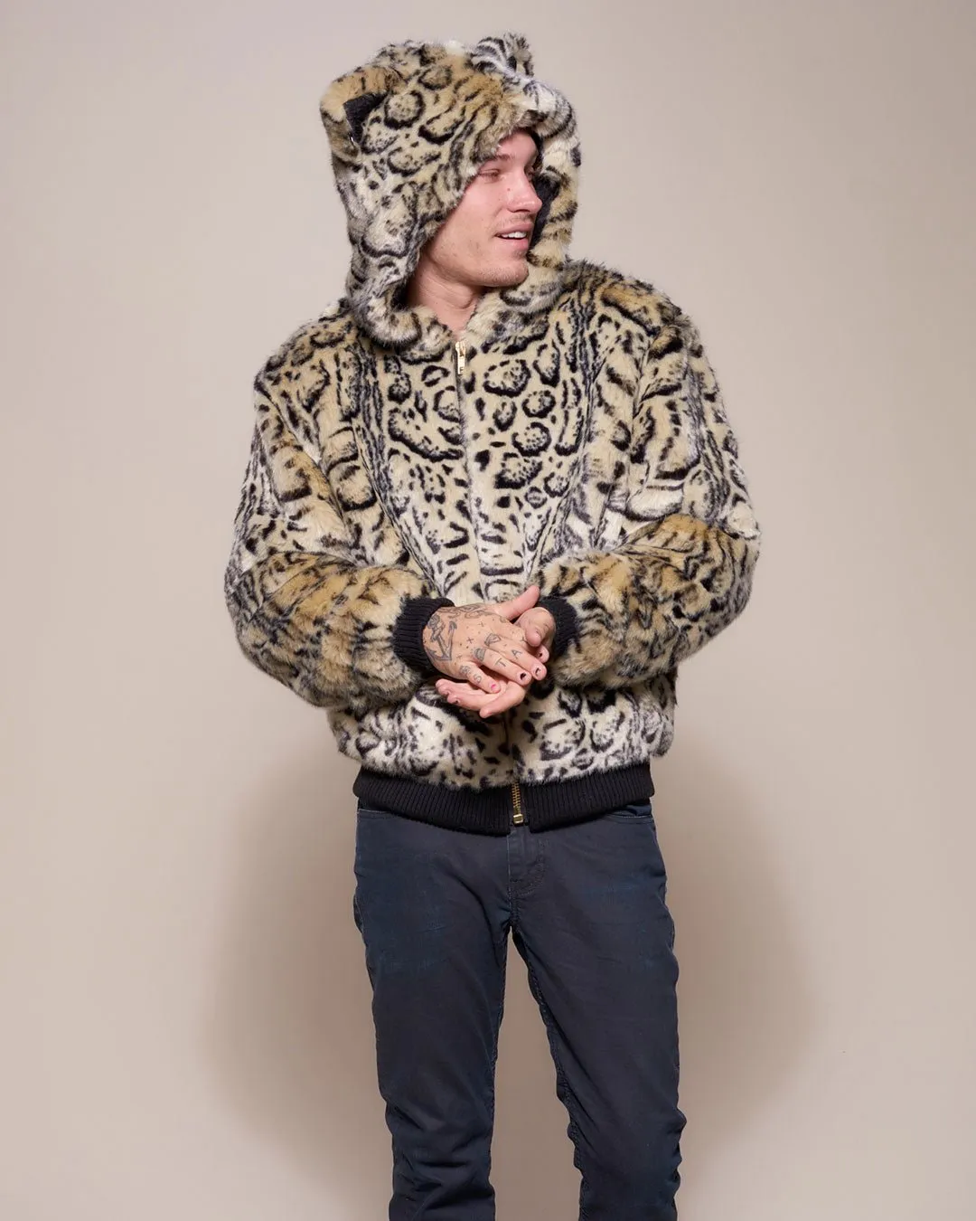 Ocelot Luxe Classic  Faux Fur Bomber Jacket | Men's