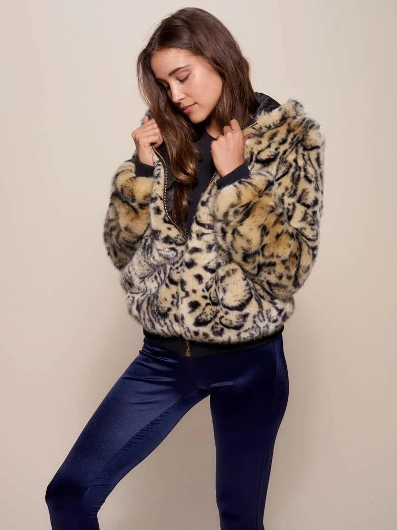 Ocelot Luxe Classic  Faux Fur Bomber Jacket | Women's