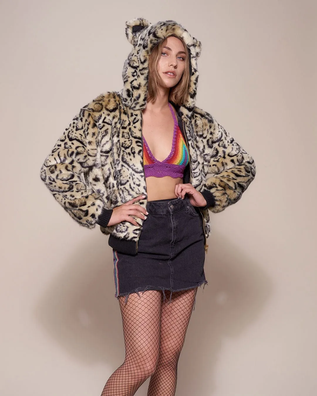 Ocelot Luxe Classic  Faux Fur Bomber Jacket | Women's