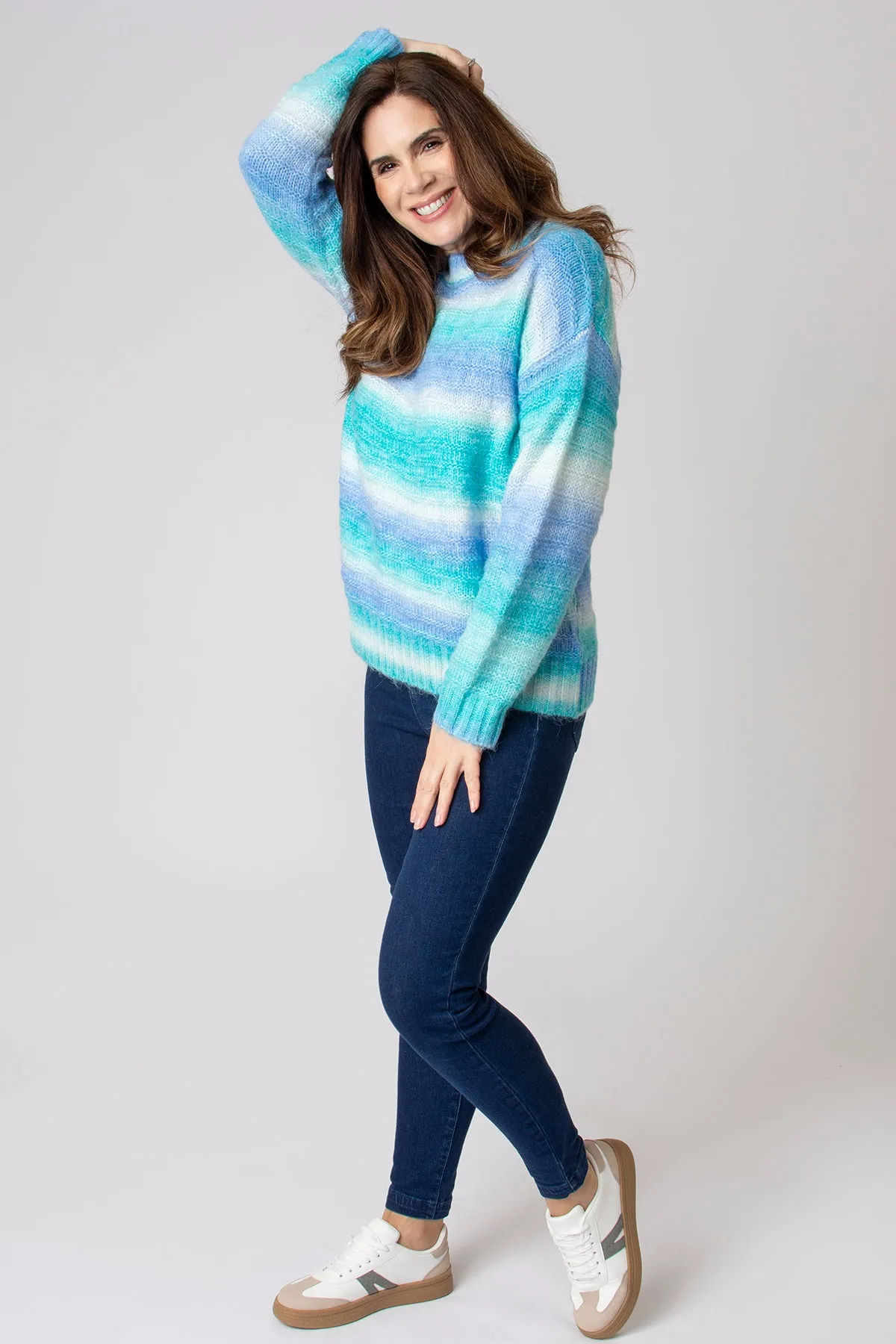 Ombre Rib Stripe Jumper