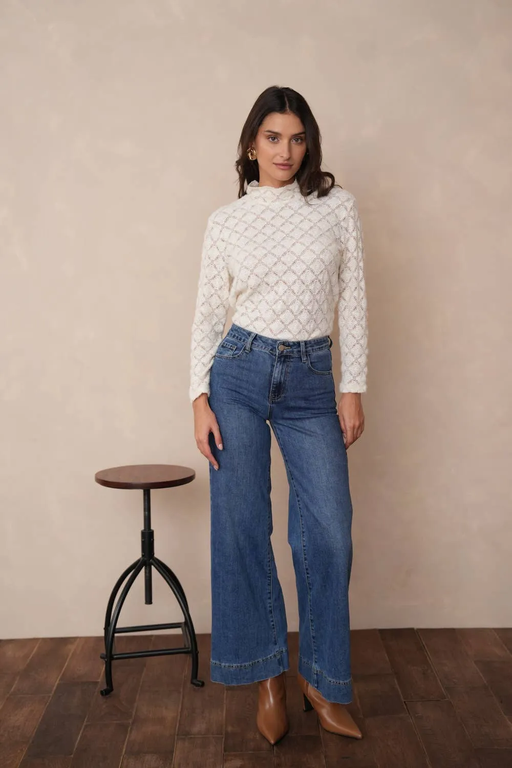 Openwork Knit Blouse