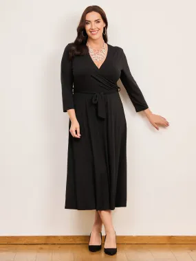 Ophelia Silky Jersey Dress - Black