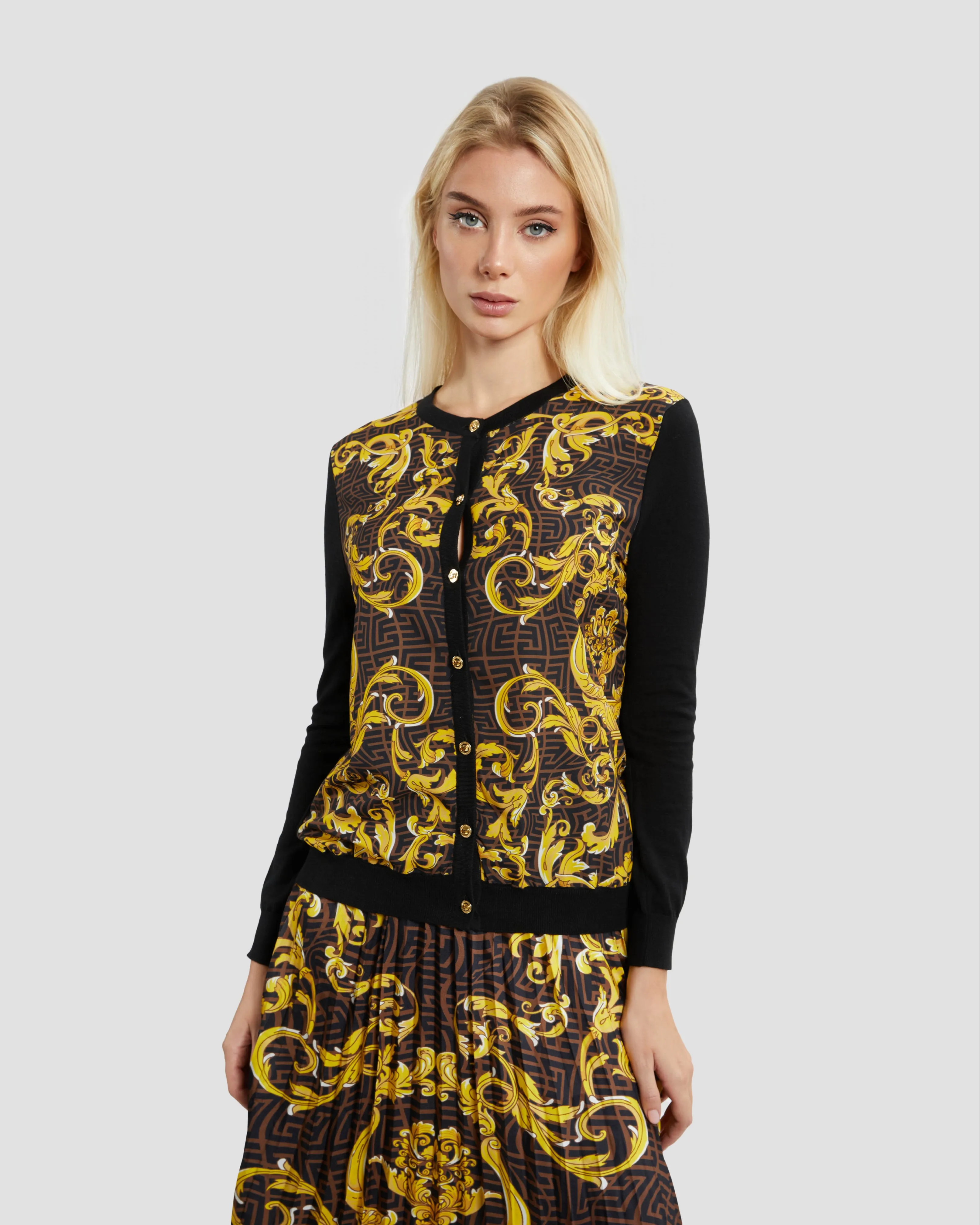 Oriental Baroque Patterned Cardigan