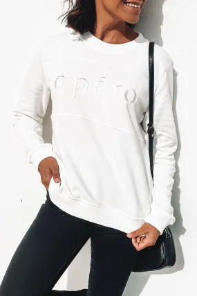 Panel Embroidered Jumper Off White