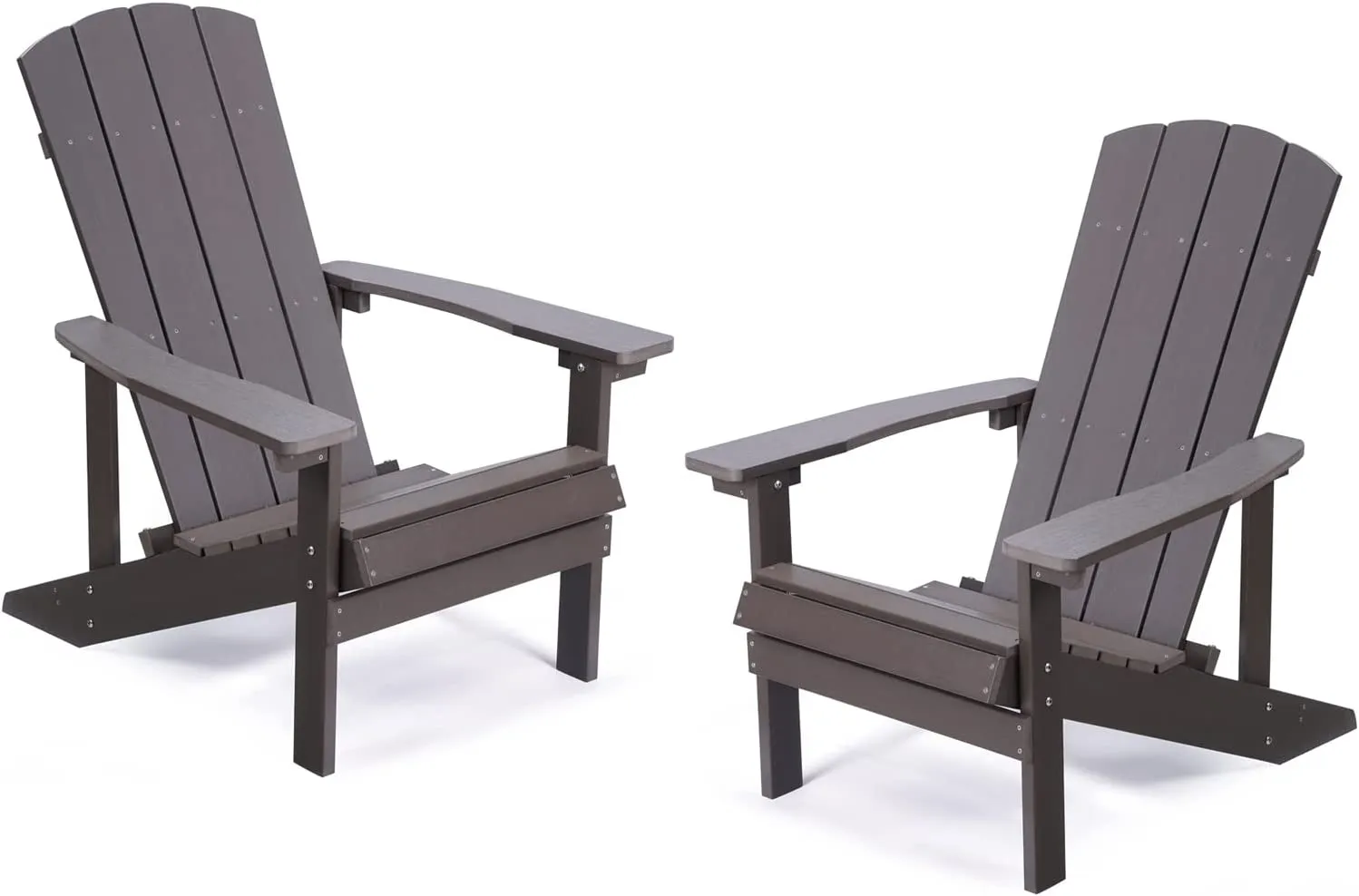 Plastic Adirondack Chairs Set of 2, Weather Resistant Patio Chairs, Outdoor Deck Fire Pit Chairs