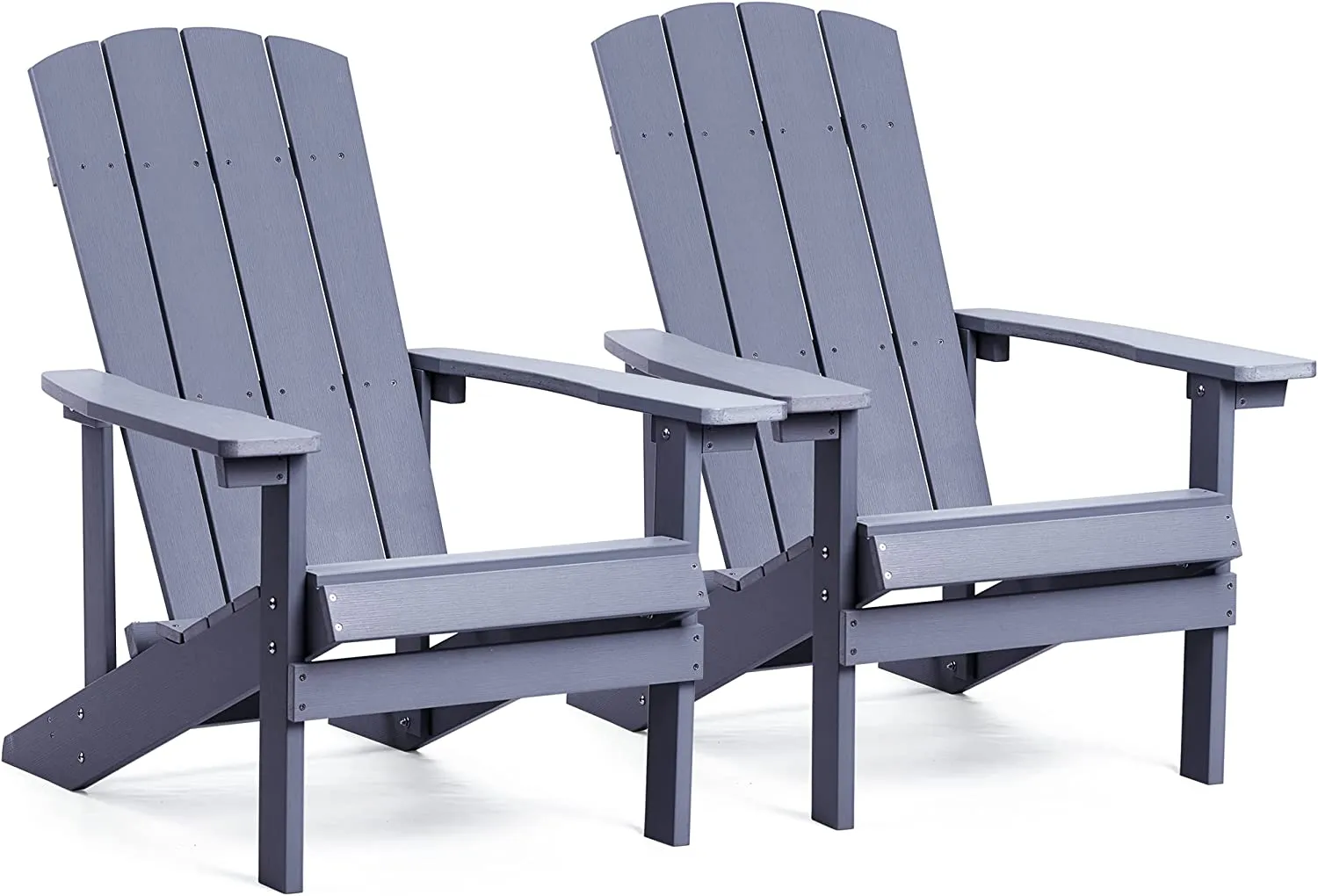 Plastic Adirondack Chairs Set of 2, Weather Resistant Patio Chairs, Outdoor Deck Fire Pit Chairs