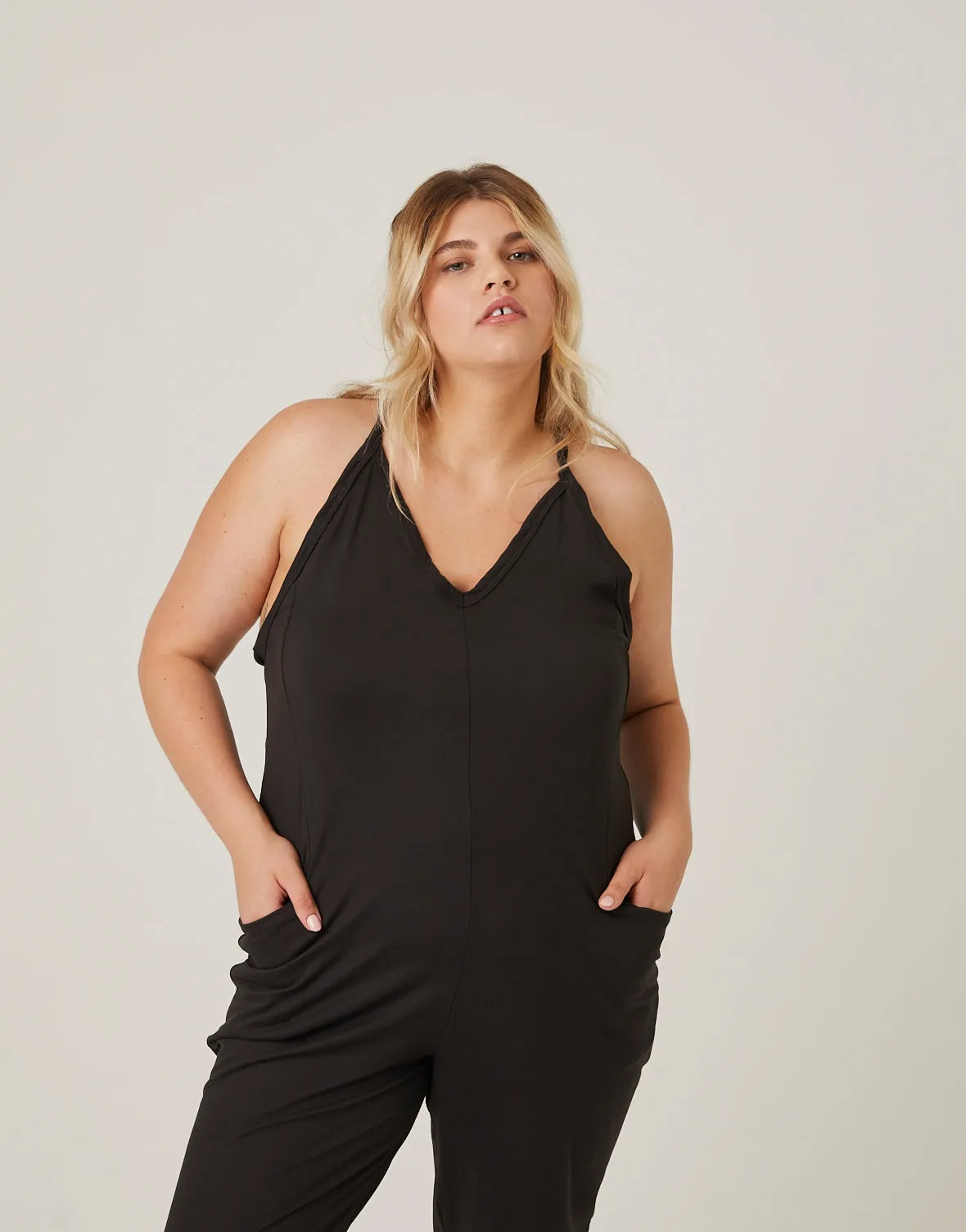 Plus Size Comfy Knit Jumpsuit