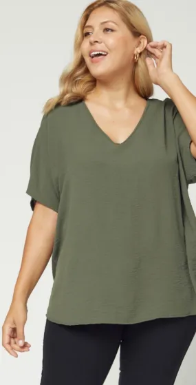 Plus V Neck Layer Top