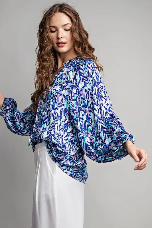 Printed Multicolor Long Sleeve Blouse