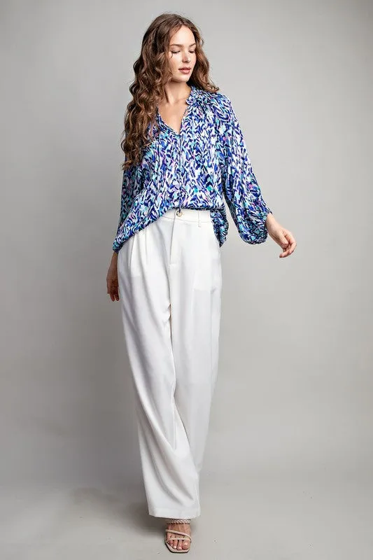 Printed Multicolor Long Sleeve Blouse