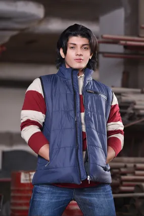 Puffer Jacket With A Down And Feather Blend Navy