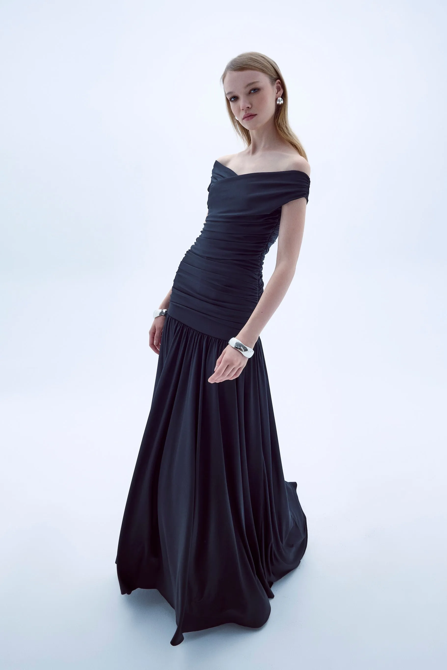 Purley Jersey Long Dress In Black