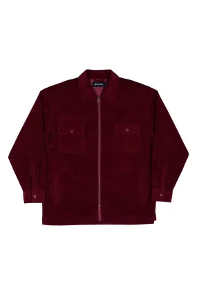 Quasi Corduroy Shirt Jacket - Burgundy