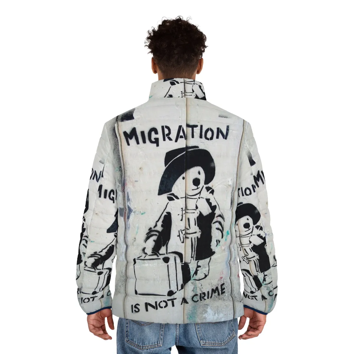 "Migration Is Not A Crime" Political Puffer Jacket