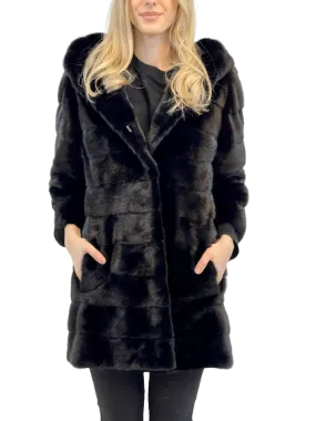 "VALENCIA" Mink Coat with Hood