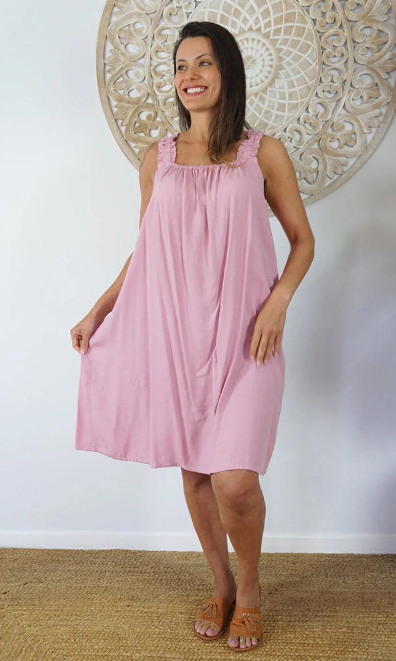 Rayon Dress Sunrise Plain, More Colours