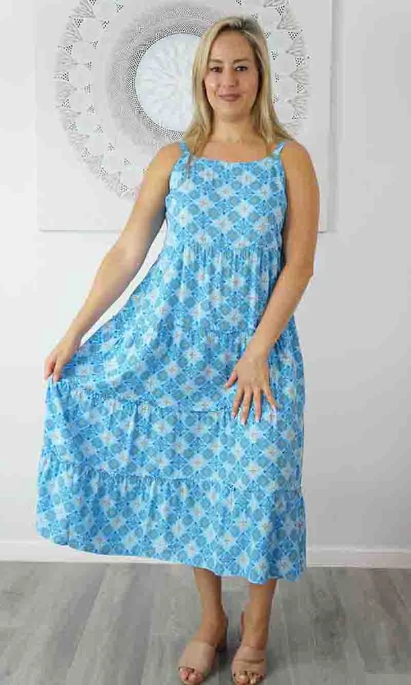 Rayon Dress Twiggy Snowflower, More Colours