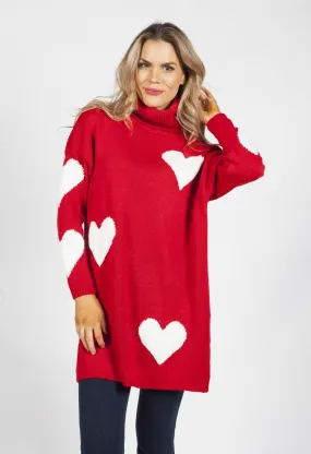 Red Sweetheart Knit Tunic