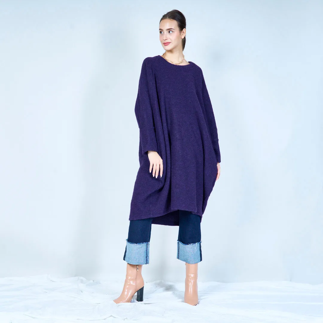 Relaxed fit knit poncho top wholesale