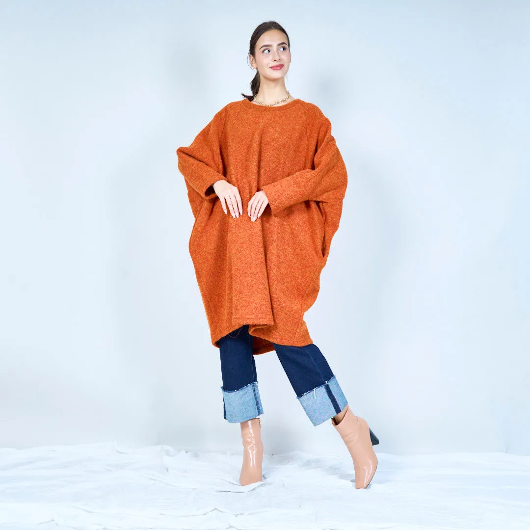 Relaxed fit knit poncho top wholesale