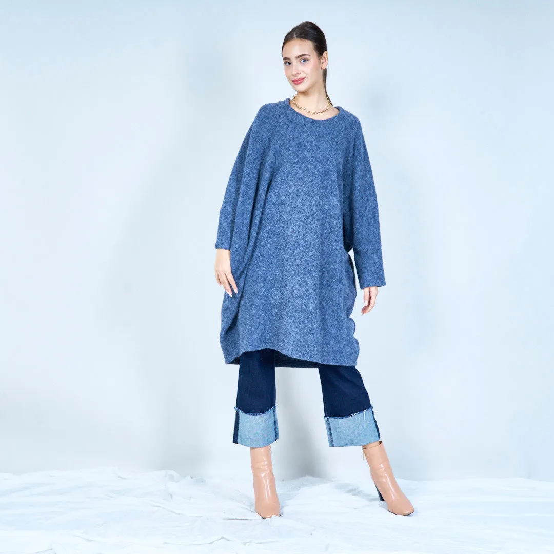 Relaxed fit knit poncho top wholesale