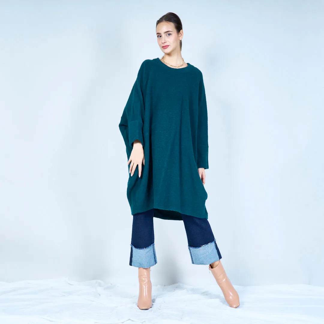 Relaxed fit knit poncho top wholesale