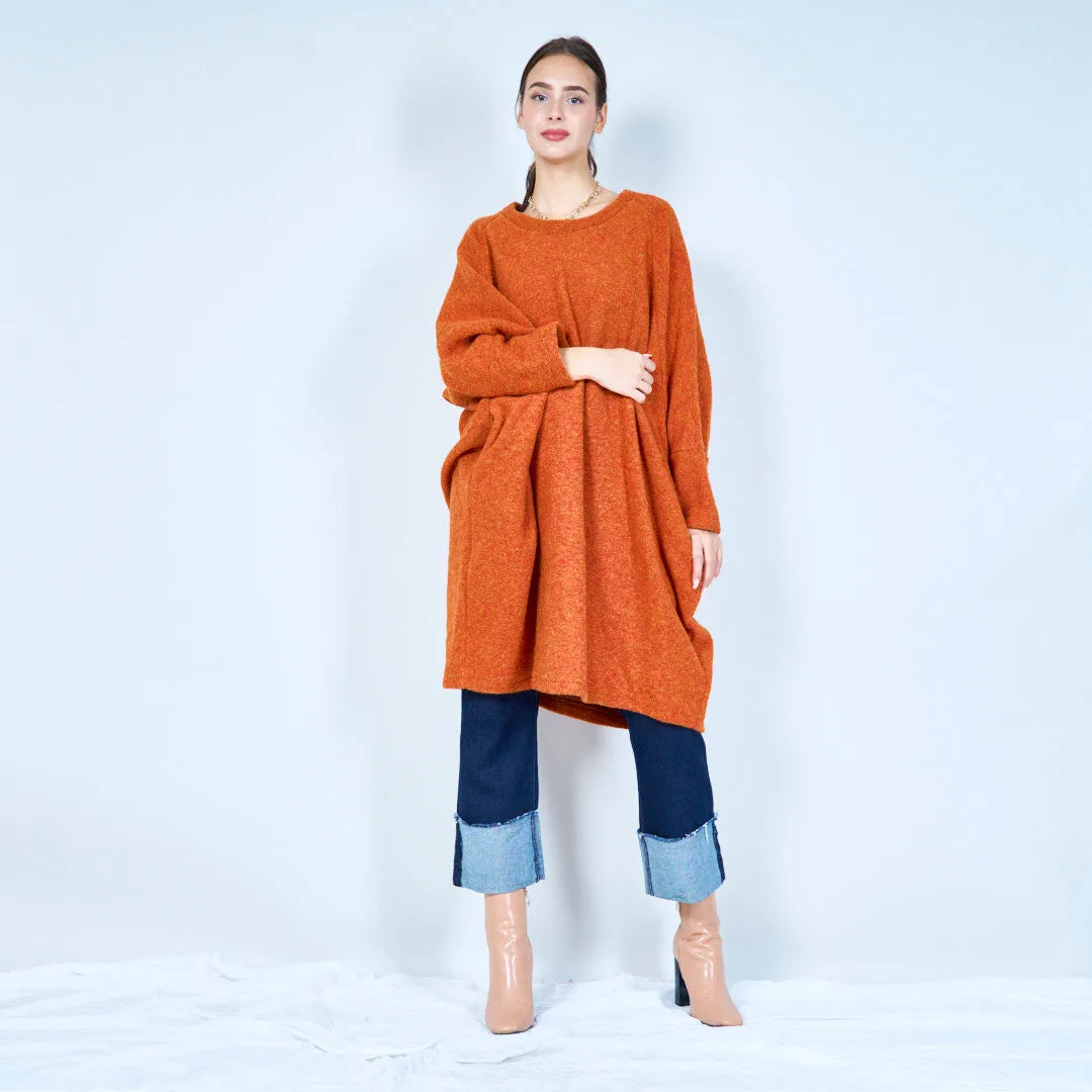 Relaxed fit knit poncho top wholesale