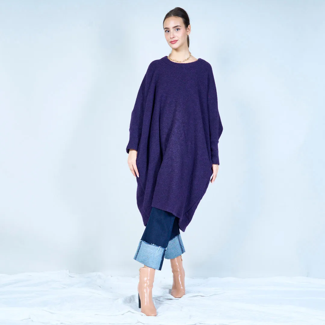 Relaxed fit knit poncho top wholesale