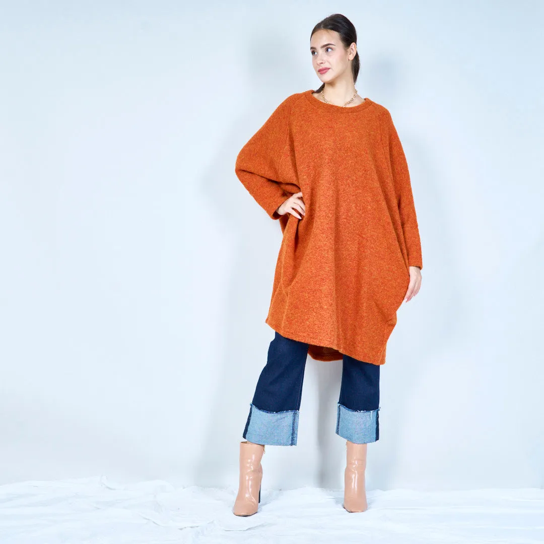 Relaxed fit knit poncho top wholesale