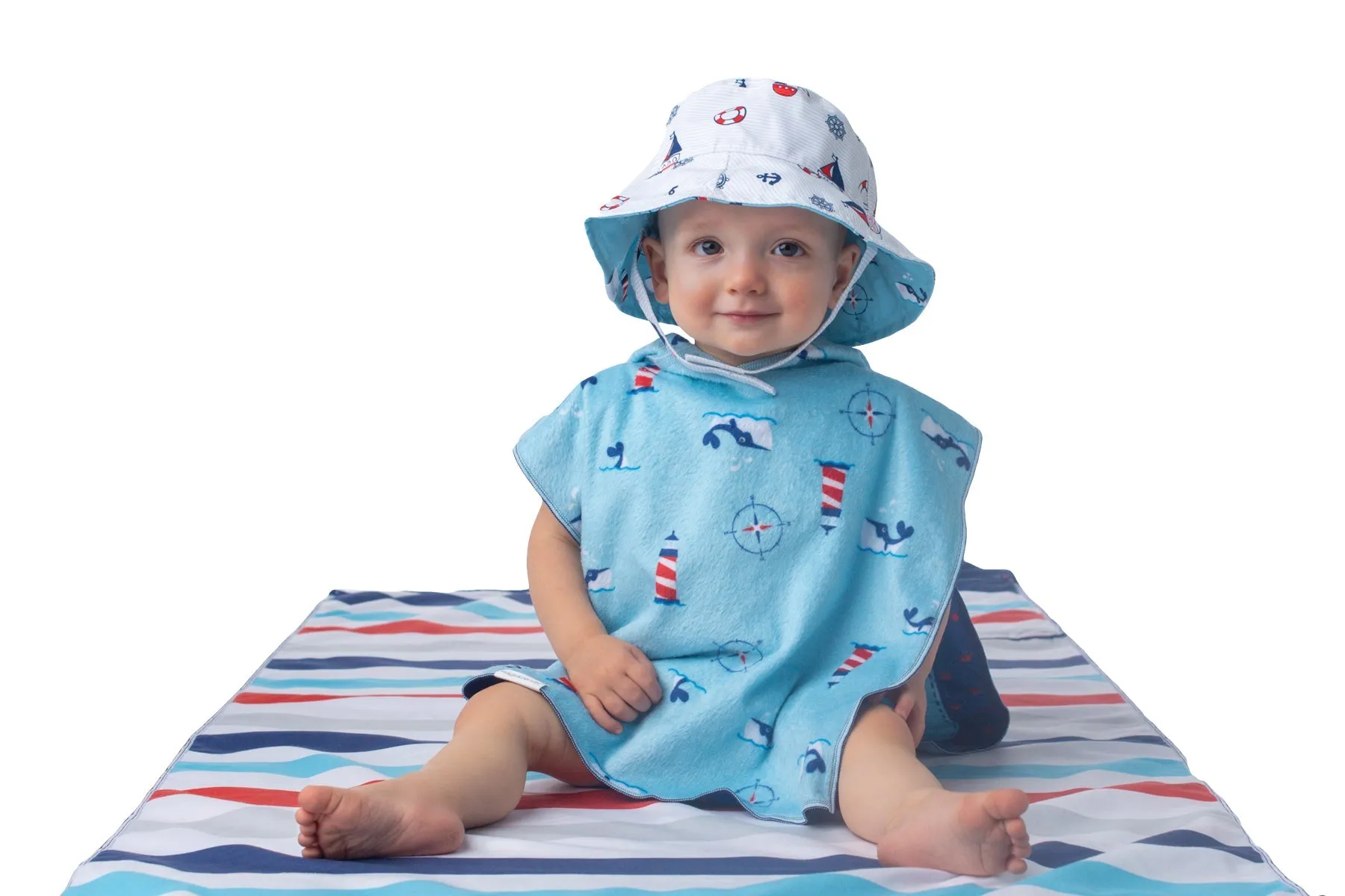 Reversible Baby Cover Up - Shark | Nautical (one size only)