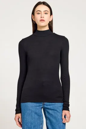 Ribbed Long Sleeve Mock Tee