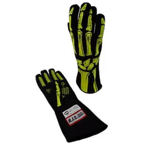 RJS Single Layer Skeleton Gloves - Yellow