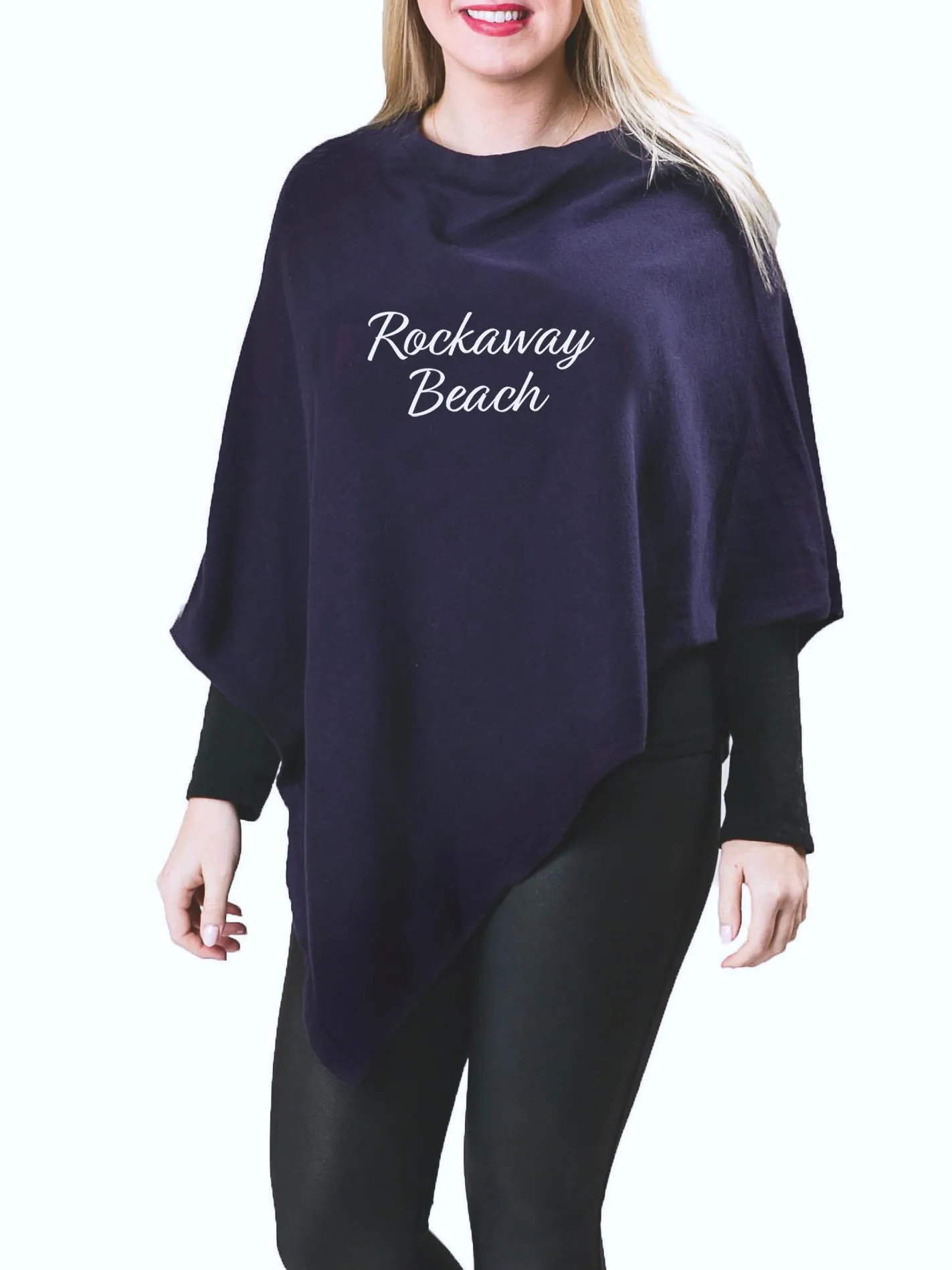 Rockaway Beach Poncho - Navy