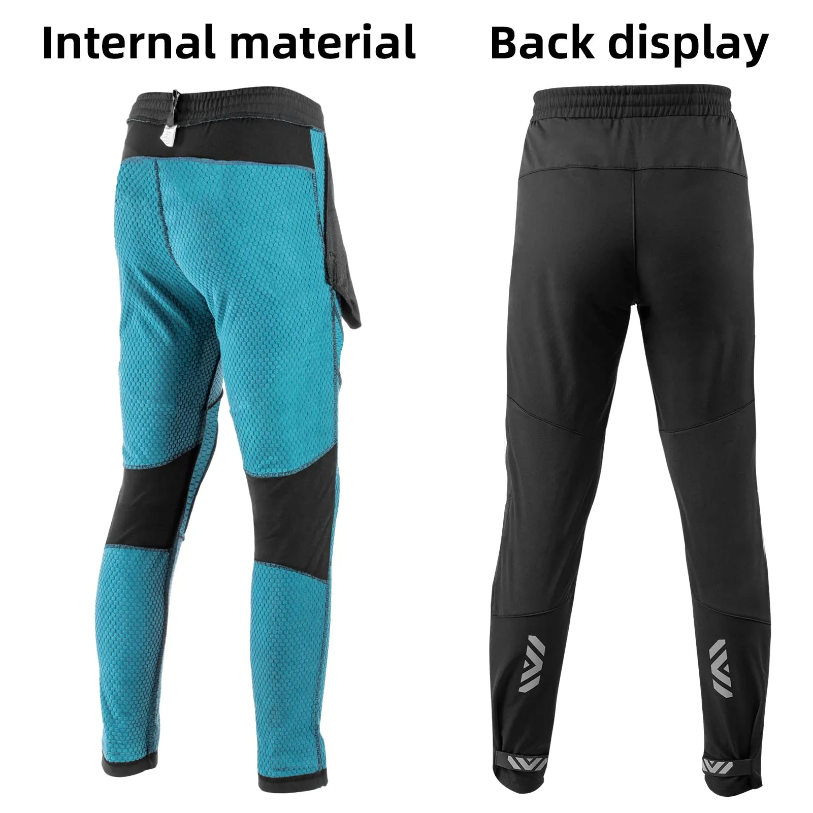 ROCKBROS Winter Cycling Pants Warm Ergonomics Men's Windproof Thermal Bicycling Pants