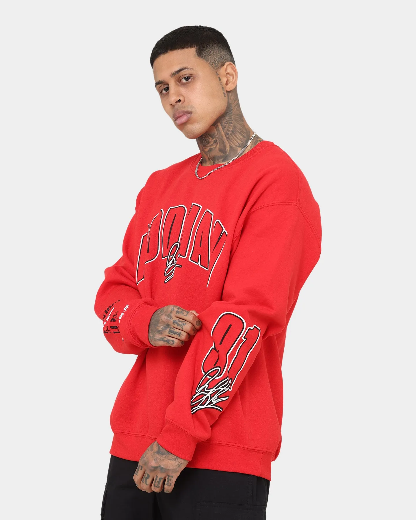 Rodman Brand Rodman Stats Crewneck Red