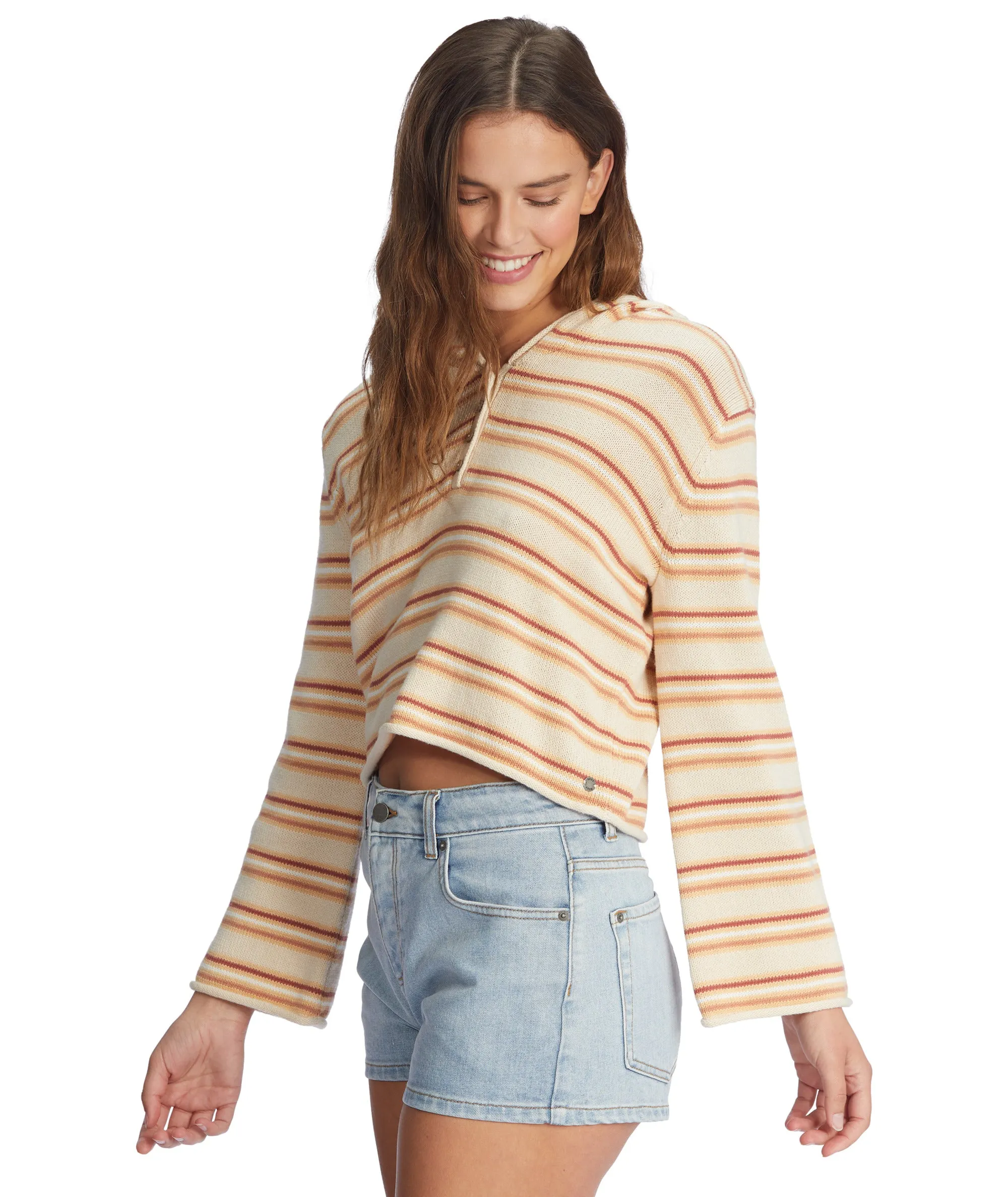 Roxy Side Swipe Sweatshirt-Tapioca